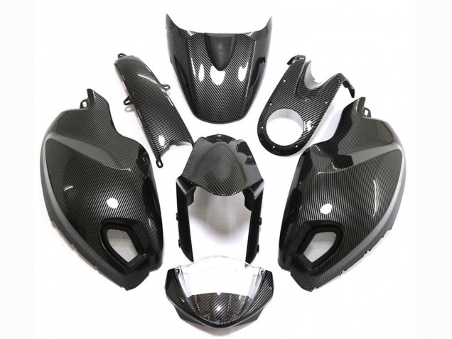 Carenados Moto Ducati Monster 696 796 1100 1100S 2008-2012 - Negro FibraCarbono Estilo Asequibles