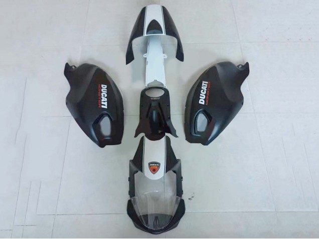 Carenados Moto Ducati Monster 696 796 1100 1100S 2008-2012 - Blanco Negro Mate Asequibles