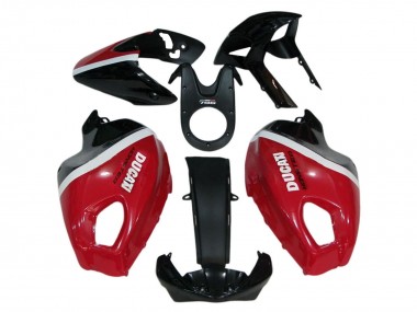 Carenados Moto Ducati Monster 696 796 1100 1100S 2008-2012 - Rojo Blanco Negro Brillante Asequibles