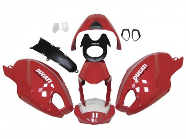 Carenados Moto Ducati Monster 696 796 1100 1100S 2008-2012 - Rojo Blanco Asequibles