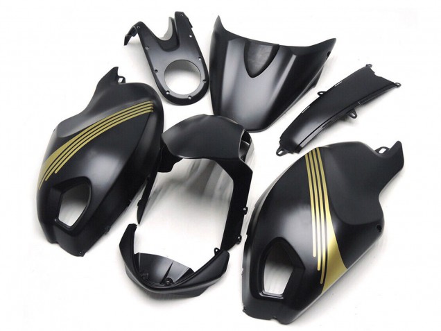 Carenados Moto Ducati Monster 696 796 1100 1100S 2008-2012 - Negro Mate Oro Asequibles