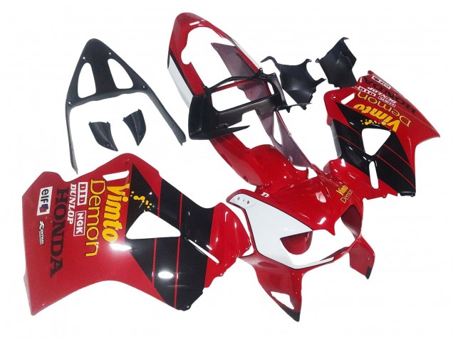 Carenados Moto Honda VFR 800 1998-2001 - Rojo Blanco Negro Brillante Vimto Asequibles