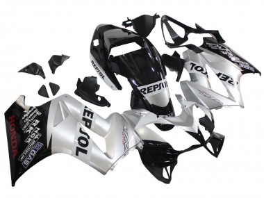 Carenados Moto Honda VFR 800 2002-2013 - Plata Negro Brillante Repsol Asequibles