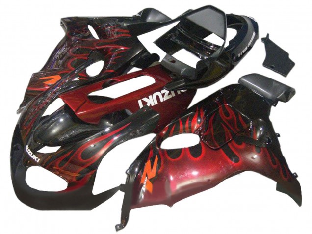 Carenados Moto Suzuki TL1000R 1998-2003 - Negro Brillante Rojo Llama Asequibles