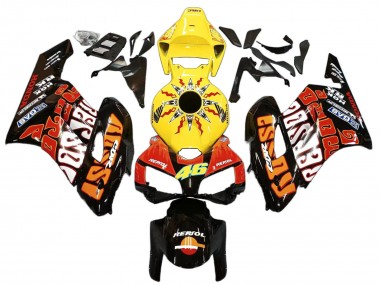 Carenados Moto Honda CBR1000RR 2004-2005 - Amarillo Naranja Negro Brillante Repsol Rossi 46 Asequibles