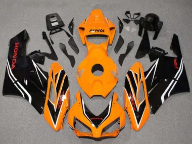 Carenados Moto Honda CBR1000RR 2004-2005 - Naranja Blanco Negro Brillante Raya Asequibles