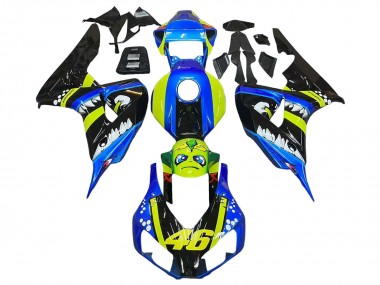 Carenados Moto Honda CBR1000RR 2006-2007 - Azul Fluorescent Verde Negro Brillante Tiburón 46 Asequibles