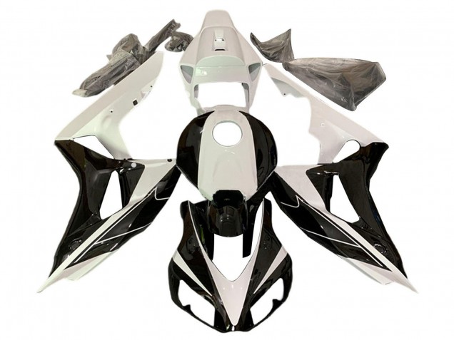 Carenados Moto Honda CBR1000RR 2006-2007 - Blanco Perla Negro Brillante Asequibles