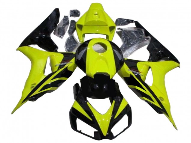 Carenados Moto Honda CBR1000RR 2006-2007 - Verde Negro Brillante Geométrico Asequibles