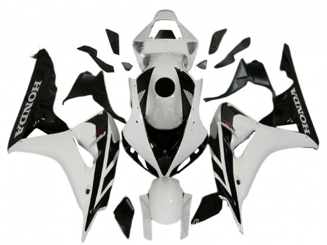 Kits Carenado Moto Honda CBR1000RR 2006-2007 - Blanco Negro Brillante Asequibles