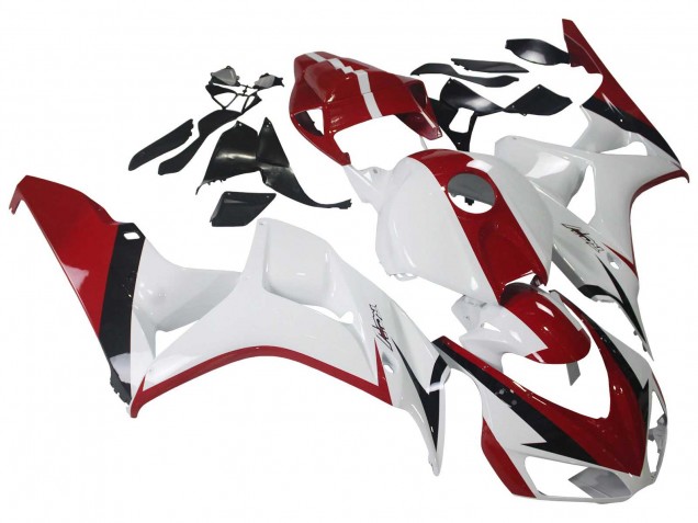 Kits Carenado Moto Honda CBR1000RR 2006-2007 - Blanco Rojo Negro Brillante Asequibles