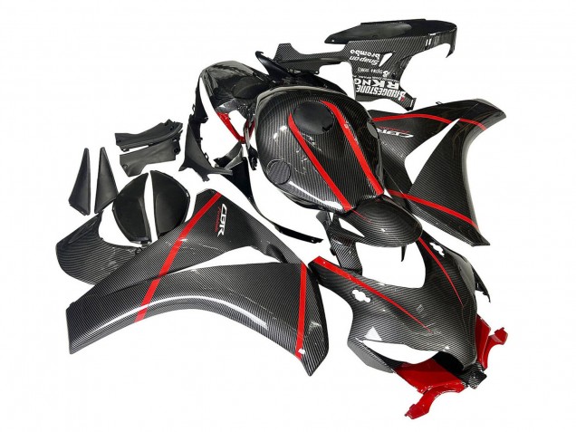 Carenados Moto Honda CBR1000RR 2008-2011 - Negro FibraCarbono Rojo Asequibles