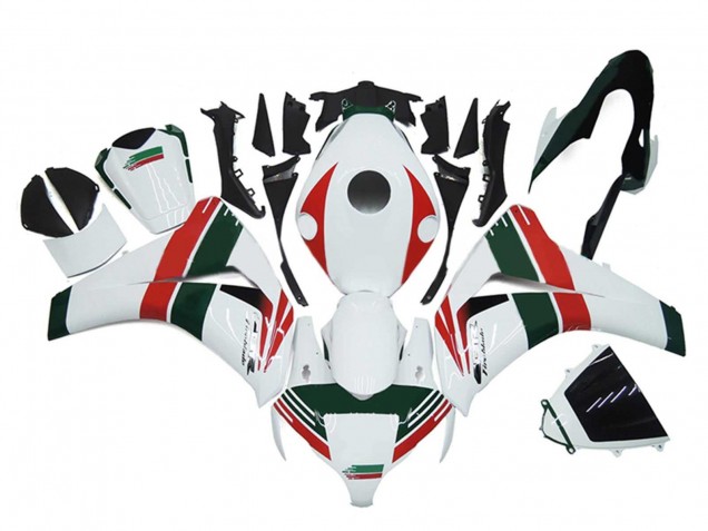Carenados Moto Honda CBR1000RR 2008-2011 - Blanco Rojo Verde Oscuro Asequibles