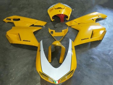 Carenados Moto Kawasaki EX250 2008-2012 - Blanco Amarillo Asequibles