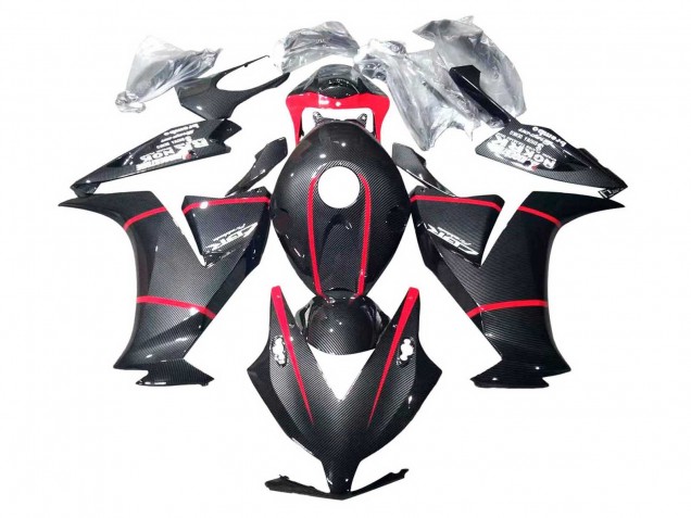 Carenados Moto Honda CBR1000RR 2012-2016 - Negro FibraCarbono Rojo Asequibles