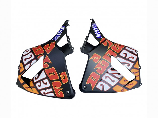 Carenados Moto Honda CBR600RR 2003-2004 - Negro Mate Naranja Repsol Rossi 46 Asequibles