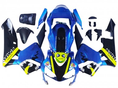 Carenados Moto Honda CBR600RR 2003-2004 - Azul Neon Amarillo Negro Brillante Tiburón Asequibles