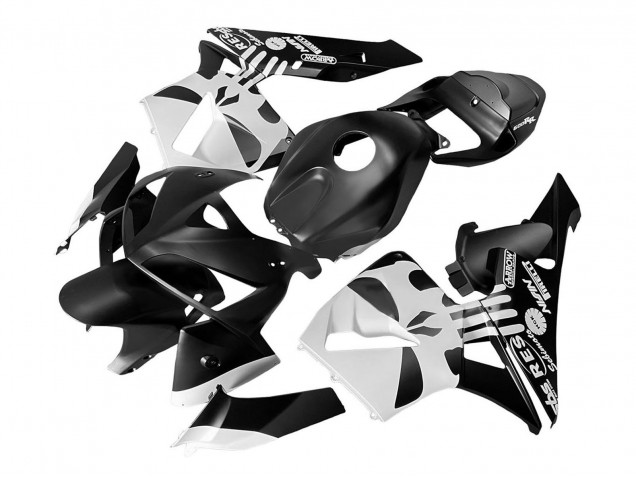 Carenado Moto Honda CBR600RR 2005-2006 - Negro Blanco Asequibles