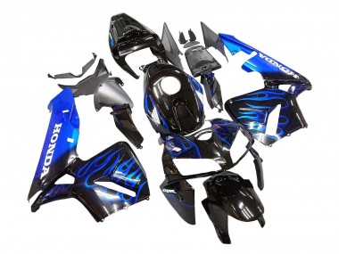 Carenado Moto Honda CBR600RR 2005-2006 - Negro Brillante Azul Llama Asequibles