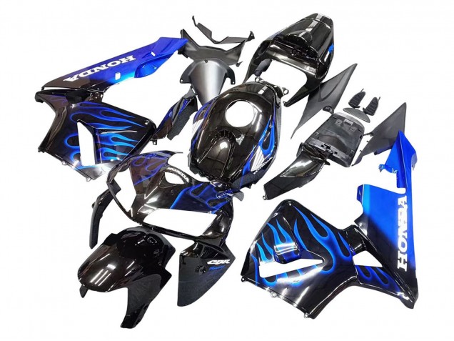 Carenado Moto Honda CBR600RR 2005-2006 - Negro Brillante Azul Llama Asequibles