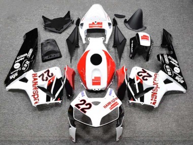 Carenados Moto Honda CBR600RR 2005-2006 - Blanco Rojo Negro Brillante HannSpree 22 Asequibles