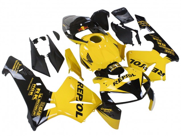 Carenados Moto Honda CBR600RR 2005-2006 - Amarillo Negro Repsol Asequibles
