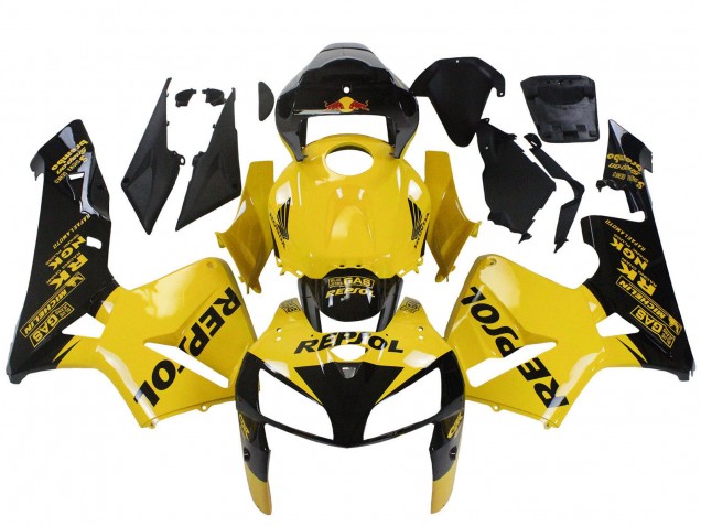 Carenados Moto Honda CBR600RR 2005-2006 - Amarillo Negro Repsol Asequibles