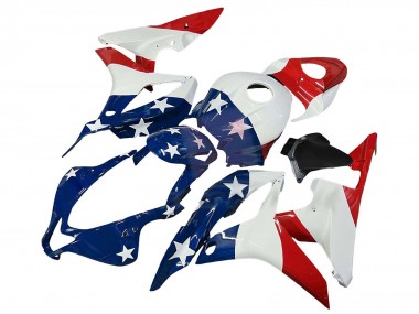 Carenados Moto Honda CBR600RR 2007-2008 - Blanco Azul Rojo Estrella Asequibles