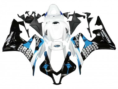 Carenados Moto Honda CBR600RR 2007-2008 - Blanco Azul Claro Negro Brillante Asequibles
