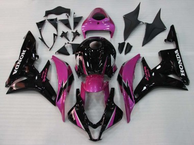 Carenados Moto Honda CBR600RR 2007-2008 - Rosa Negro Brillante Carrera Asequibles