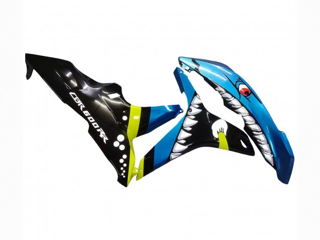Carenados Moto Honda CBR600RR 2007-2008 - Verde Amarillo Negro Brillante Tiburón 46 Asequibles