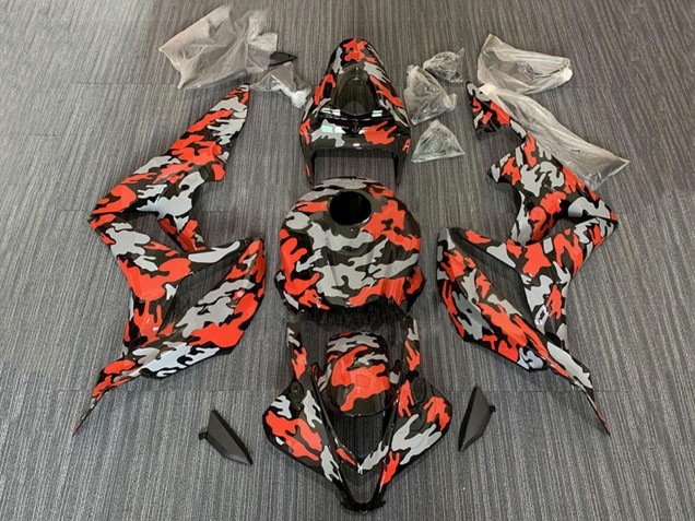 Carenados Moto Honda CBR600RR 2007-2008 - Rojo Gris Camouflage Asequibles