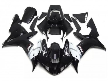 Carenados Moto Yamaha YZF R1 2002-2003 - Negro Brillante Blanco Plata Asequibles