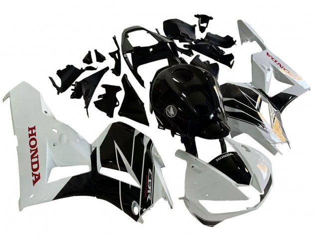Kits Carenado Moto Honda CBR600RR 2013-2023 - Blanco Negro Brillante Asequibles