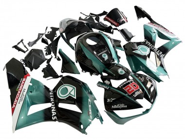 Carenado Moto Honda CBR600RR 2013-2023 - Azul Verdoso Negro Brillante Petronas 20 Asequibles