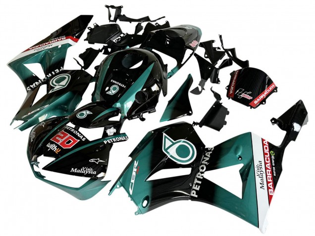Carenado Moto Honda CBR600RR 2013-2023 - Azul Verdoso Negro Brillante Petronas 20 Asequibles