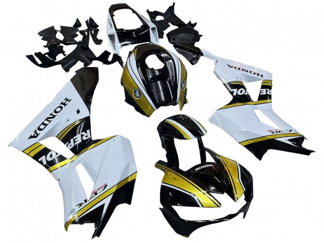Carenados Moto Honda CBR600RR 2013-2023 - Blanco Oro Negro Brillante Repsol Asequibles