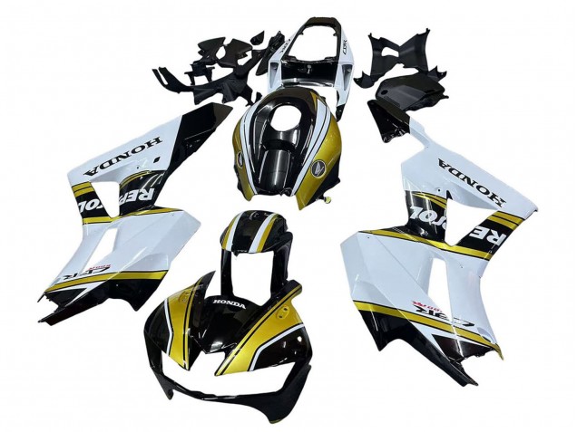 Carenados Moto Honda CBR600RR 2013-2023 - Blanco Oro Negro Brillante Repsol Asequibles