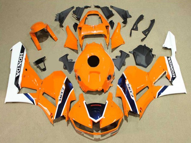 Carenados Moto Honda CBR600RR 2013-2023 - Blanco Naranja Azul Oscuro Asequibles