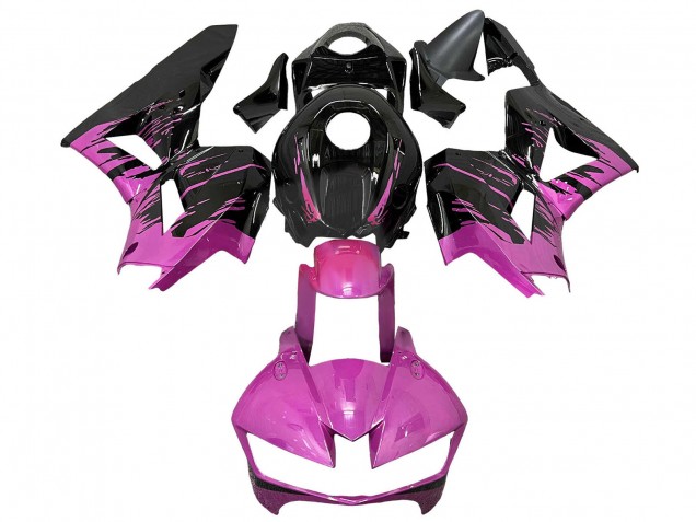 Carenados Moto Honda CBR600RR 2013-2023 - Rosa Negro Brillante Asequibles