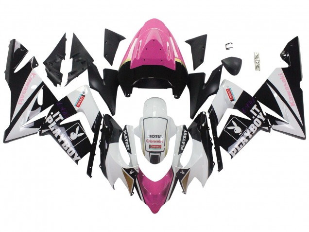 Carenados Moto Kawasaki ZX10R 2004-2005 - Negro Rosa Blanco Playboy Motul Asequibles