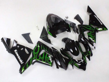Carenados Moto Kawasaki ZX10R 2004-2005 - Negro Verde Llama Ninja Asequibles