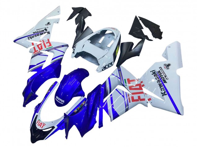 Carenados Moto Kawasaki ZX10R 2004-2005 - Azul Brillante Blanco Fiat Motul Asequibles