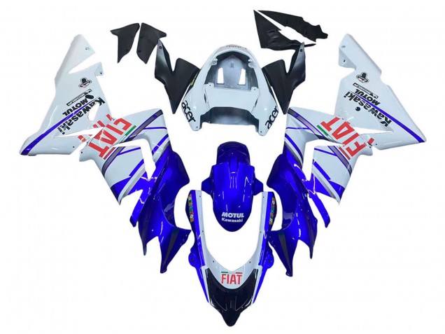 Carenados Moto Kawasaki ZX10R 2004-2005 - Azul Brillante Blanco Fiat Motul Asequibles