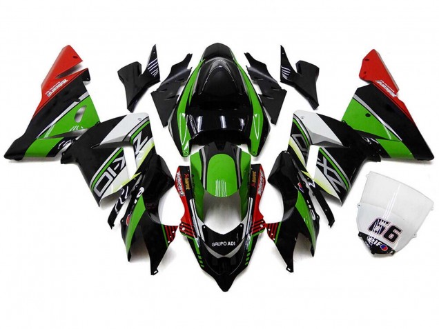 Carenados Moto Kawasaki ZX10R 2004-2005 - Blanco Negro Verde Elf Asequibles