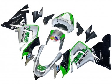 Carenados Moto Kawasaki ZX10R 2004-2005 - Verde Plata Negro 69 Asequibles
