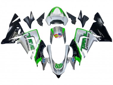 Carenados Moto Kawasaki ZX10R 2004-2005 - Verde Plata Negro 69 Asequibles