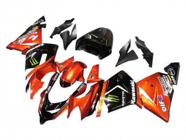 Carenados Moto Kawasaki ZX10R 2004-2005 - Burnt Naranja Negro Monstruo Elf Asequibles