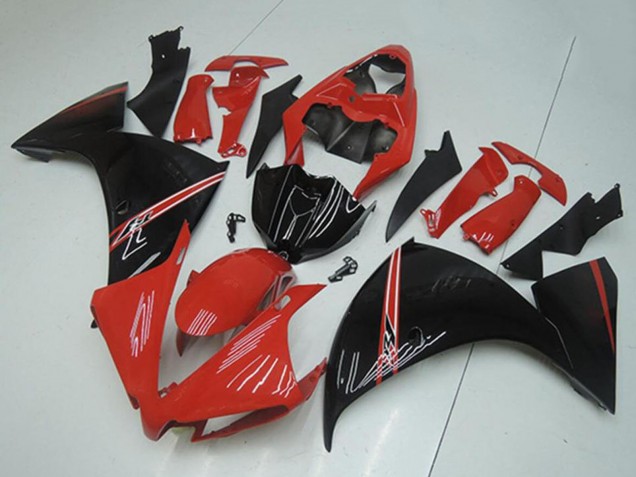Carenados Moto Yamaha YZF R1 2012-2014 - Rojo Negro Brillante Asequibles