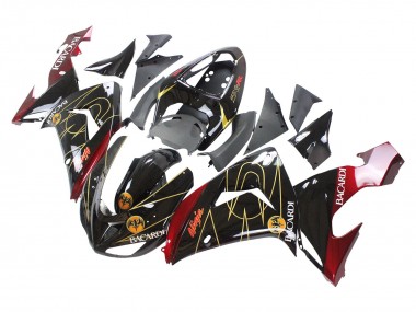 Carenados Moto Kawasaki ZX10R 2006-2007 - Negro Rojo Oro BACARDI Asequibles